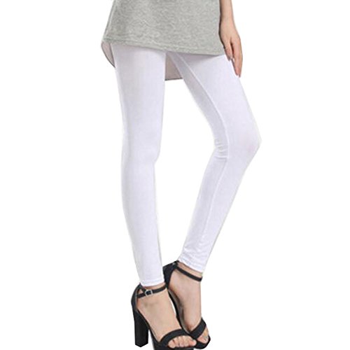 9/10 Sun Protection Golf Pants Cool Ice Silk Stocking Sport Leggings-White/Size L