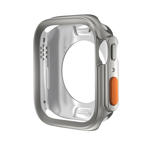 DFAMIN Cambiar a Ultra Case para Apple Watch Case 45 mm 44 mm 41 mm 41 mm TPU TPU Cubierta suave para la serie iWatch 9 8 7 6 SE 5 4 Actualización Ultra 2 1 Caso de reloj de 49 mm(Titanium,S10 46MM)