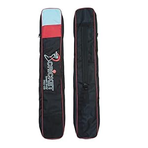Cricket Bat Cover Bag For Full Size Bat Adjustable Shoulder Strap Foam Padded – Secure and Convenient Cricket Gear Storage Bag Black/Red