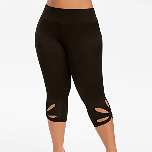 Walkfb Capri Leggings For Women With Pockets Plus Size High Waisted Yoga Shorts Tummy Control Workout Running Cropped Pants #TOP5