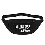 Huuraa Bauchtasche Kellner mit Herz Geschenk 2,5 Liter Black Kellner Geschenkidee