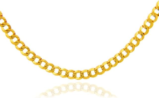 Solid 14K Yellow Gold 3.69 mm Cuban Link Gold Chain Necklace for Women Men (18")