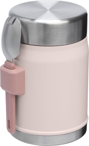 Image of STANLEY Classic Food Jar and Spork | Vacuum Insulated Food Container | Wide Mouth Screw On Lid | Packable for Travel | Stainless Steel with Leakproof Lid | BPA-Free