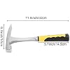 2 PCS 32 OZ 11.9 Inch Rock Pick Hammer, High Carbon Steel Brick Hammer with Non-Slip Shock Absorbing Grip, Polished Flat Head Geology Hammer for Mining