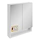 Probus Basic Spiegelschrank 60 cm – Moderner Spiegelschrank in Weiß mit offenem Fach und viel Stauraum – Made in Germany