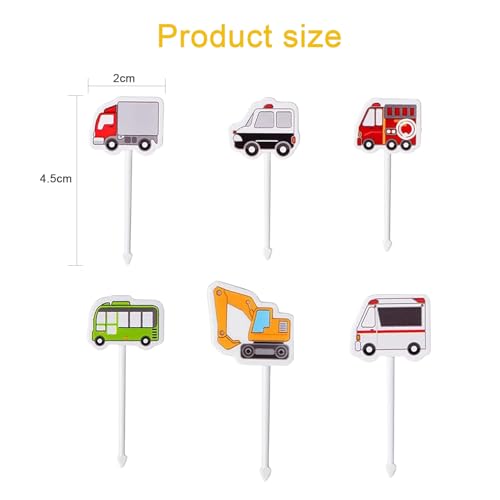 Miniatura 2 de Dewocke Mini Tenedores De Frutas Para Niños, 18 Unidades De Tenedores De Postre En Forma De Coche, Palillos De Dientes Reutilizables Para Bento, Tenedores De Frutas Pasteles Para Fiesta Cumpleaños
