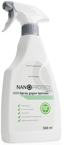 Preisvergleich Produktbild Nanoprotect Spray gegen Spinnen / 0,5 Liter Sprühflasche / Schnell- und Langzeiteffekt / Spinnenabwehr Innen und Außen / Geruchloses Spinnenspray auf Wasserbasis