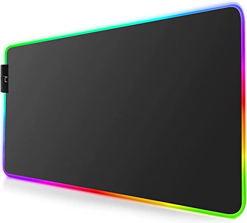 TAPPETINO MOUSE LED RGB GAMING PC USB TAPPETO MOUSEPAD XXL 800 300 NERO