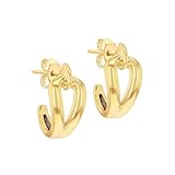 Carissima Gold - Pendientes de tuerca para mujer, oro amarillo de 9 quilates, 17,5 mm x 8,8 mm, nudo de gancho
