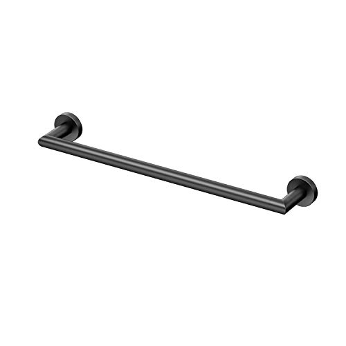 Image of Gatco 4631MX Glam Single Towel Bar, 18 Inch, Matte Black | Wall Mounted Towel Holder For Bathroom