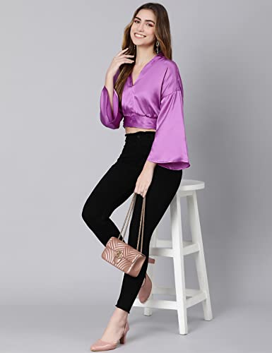 Image of oxolloxo On fire Solid Purple Women Crop top