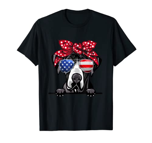 Dog Mom Mama Funny Great Dane Lovers Owner American Flag T-Shirt