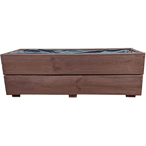 FKL Jardinière en Bois D27 Jardiniere Exterieur Grande Taille Jardiniere sur Pieds Jardiniere Bois bac a Fleurs rectangulaire jardinieres Exterieur en Palissandre - 60 cm