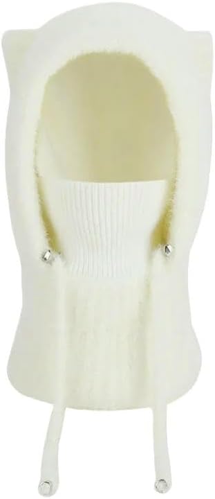 Balaclava Three-in-One Women's Winter Warm Knitted Scarf and Face Mask Combination.
