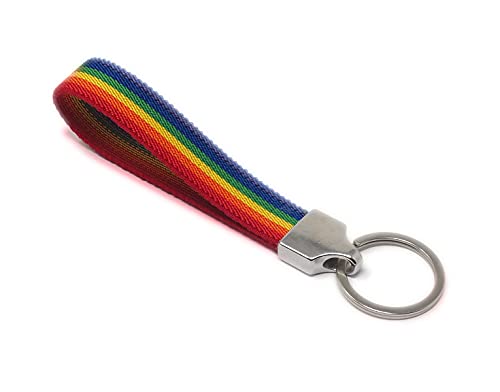 GOS Best Supplies Schlüsselanhänger Regenbogen aus elastischem Stoff für Herren und Damen Regenbogenflagge LGTBQ Pride, Unisex