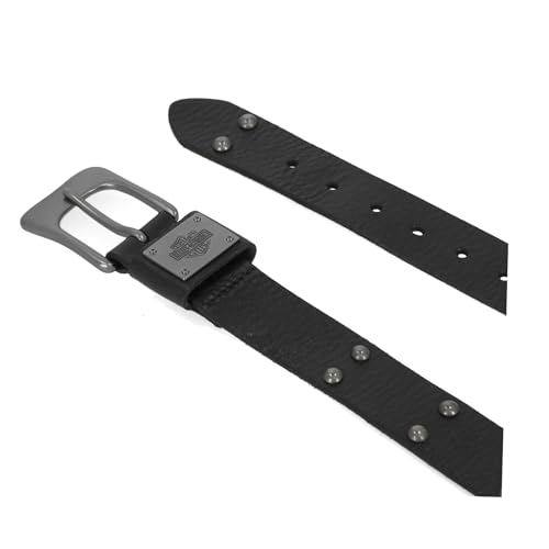 Harley-Davidson Men's Western Dome Studded Genuine Leather Belt - Black2