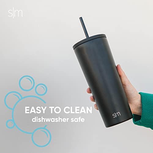Simple Modern Insulated Tumbler with Straw and Lid | Iced Coffee Cup Reusable Stainless Steel Water Bottle Travel Mug | Gifts for Women & Men | Classic Collection | 24oz | Winter White - 5