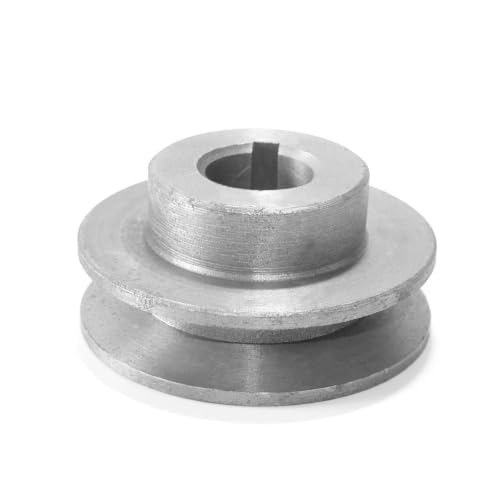 Image of SYLEN Single Groove V-Belt Pulley for Motors and Industrial Equipment, 1A Type, Cast Iron Silver Drive Wheel for Power Transmission,Bore Diameter 20mm