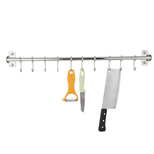 QOXEZY Keukenrekken, keukengereihouder met 10 haken, keukengereihouder, opscheplepelhouder met patentlijm, aluminium, matte afwerking - Image 6