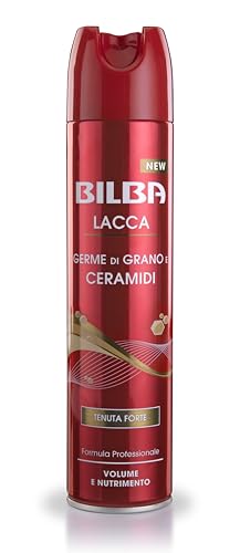 Bilba Lacca con Germe di Grano e Ceramidi, Formula Professionale a Tenuta Forte, Dona Volume e Nutrimento, Definisce e Fissa l'Acconciatura, Spray da 250 ml