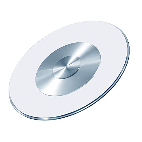 Lerpan Plattenspieler Servierplatte, Lazy Susan Plattenspieler aus gehärtetem Glas, Rundes drehbares Tablett für Küchen-Esstisch für Hotel-Restaurant-Küche/Transparent / 100cm/39.4in Cover