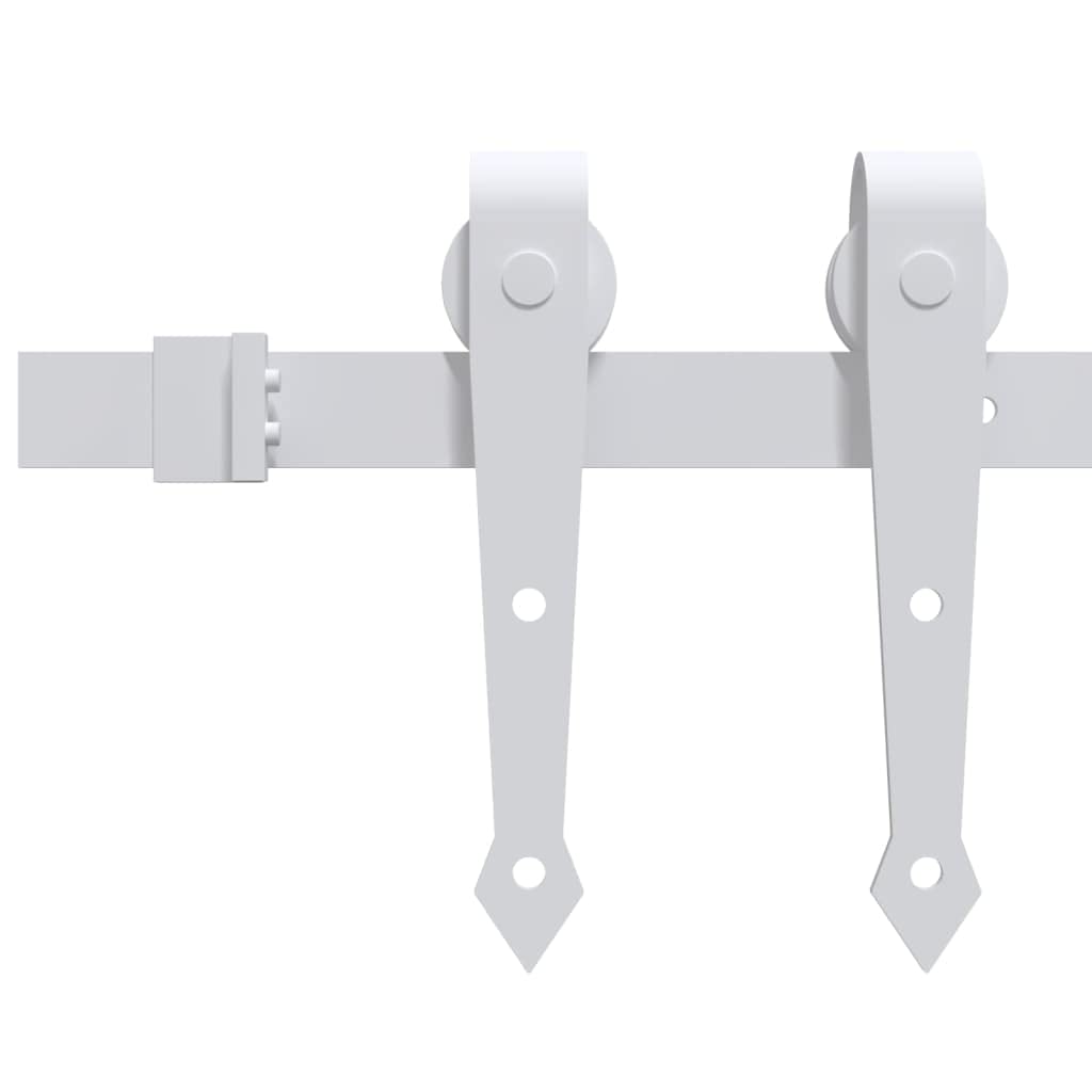 vidaXL Kit Herrajes para Puertas Correderas Pista Accesorios para Familia Granero Estudio Mueble Habitación Salón Transición de Acero Blanco