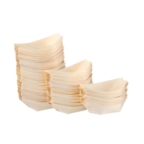 ARTSEWPLY 50個 使い捨て木製寿司ボート皿 船型デザート 前菜トレイ 自然な木目仕上げ 素材 業務用 家用多目的サービングプレート