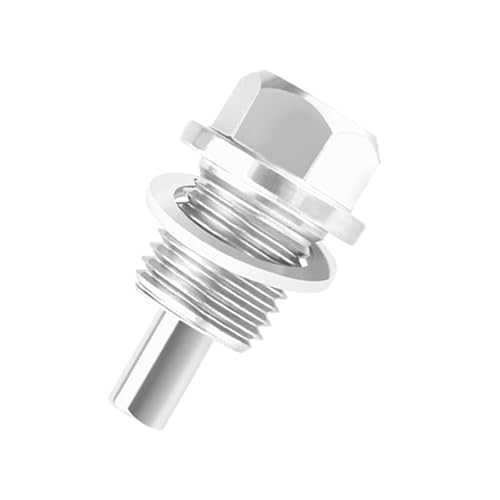 M14 x1.5 Magnetic Oil Drain Plug with Gaskets,Aluminium Alloy Engine Oil Drain Plug Compatible with Honda Acura Mitsubishi Mazda,Premium Oil Pan Bolt Car Accessories (Silver)
