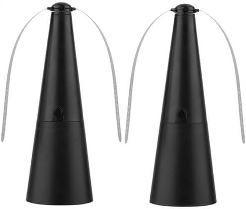 Genérico 2PCS Espanta Moscas para Mesa, Ventilador Mesa Repelente De Moscas, para Exteriores, para Picnic, Giratorio, Portátil, Recargable.