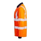 Blackrock Eco+ Hi-Vis Long Sleeve Polo Shirt, Rail Industry Orange GRS Recyclable Polyester, SPF50+ Work Utility & Safety Clothing, High Visibility Workwear, Men Women, EN20471 Class 2, Size Medium - Image 3