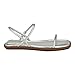 Calvin Klein Women's Prue Flat Sandal, Silver 040, 8