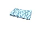 100 Qty 5' x 7' Decorative Flat Paper Gift Bags - Blue Chevron Pattern on White Kraft Bags - for Sales/Treats/Parties Cookies/Gifts - N'icePackaging