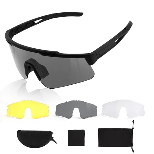 ToopMount Tactical Eyewear Anti Fog, ANSI Z87.1 Shooting Glasses with 3 Interchangeable Lens UV400 Protection Airsoft Goggle