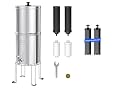 Waterdrop 1.5 Gallons Gravity-fed Water Filter System, NSF/ANSI 42&372 Standard, Stainless-Steel Travel System with 6 Filters, Metal Spigot and Stand, Reduces Up to 99% Chlorine-King Tank Series