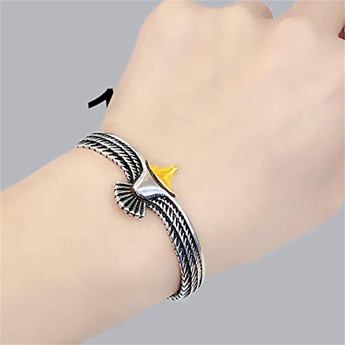 Pulsera estilo vintage rock punk de águila chapada en oro miniatura 3