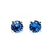 3mm Tiny Blue Sapphire Gemstone Stud Earrings in Sterling Silver - September Birthstone
