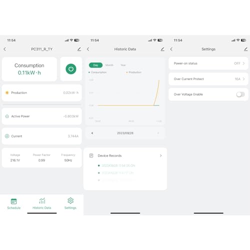 Monitor de Energia Inteligente WiFi, Medidor de Energia Inteligente WiFi Monitoramento de APP Proteç
