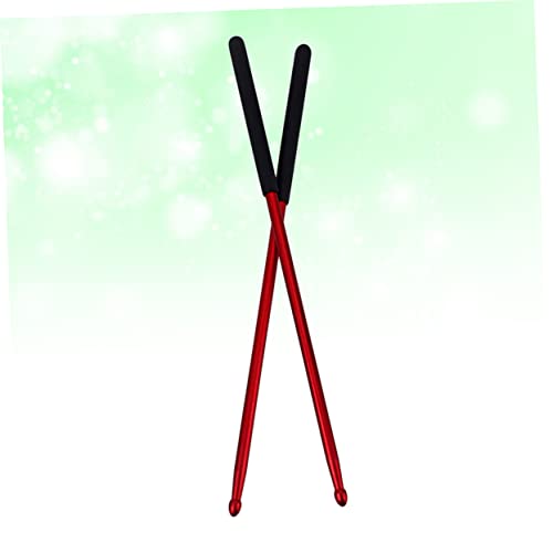 Par de baquetas de aleación de aluminio rojo para batería miniatura 3