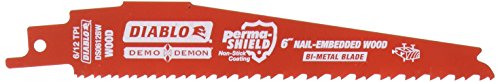 Diablo Bi-Metal Reciprocating Blades with Perma-Shield Coating for Nail-Embedded Wood - 6