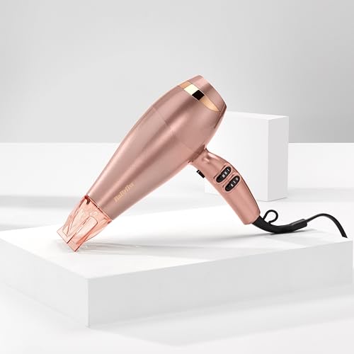 BaByliss Secado de Pelo Rose Gold - Secado Profesional iónico de 2100W, Secado ligero, Secado de cabello, Secado rápido con cerámica, 3 ajustes de calor y 2 velocidades, Oro rosado, 5336PE - imagen 9