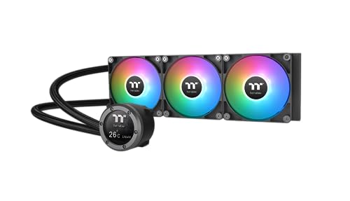 Thermaltake TH360 V2 Ultra ARGB Sync AIO Wasserkühlung 360mm – 2.1' LCD 480x480, 3x CT120 ARGB PWM, TT RGB Plus 2.0, Intel LGA1851/1700 & AMD AM5/AM4, Schwarz