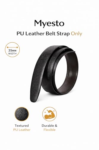 Image of Belt for Men without Buckle PU Leather Reversible Brown Strap with No Buckle Combo Pack of 2