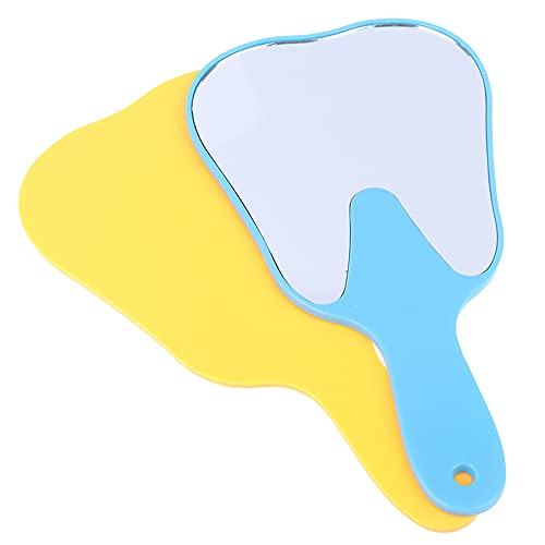 Teptoarch 5Pcs Us Dental Mouth Mirror Tooth Shaped Plastic Handle Hand Mirror For Examination Tooth Oral Care Tool #TOP6