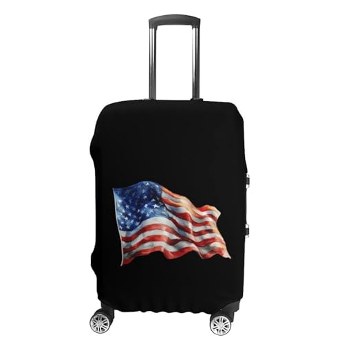 USA Flag Funny Travel Luggage Cover Baggage Suitcase Cover Protector Skins 19-32 Inch
