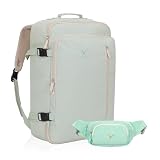 Hynes Eagle Carry on Backpack 38L Large Travel Backpack for Women Flight Approved Weekender Bag Laptop Backpack Men 15 inches Mint Green with Waist Pack Mint Green