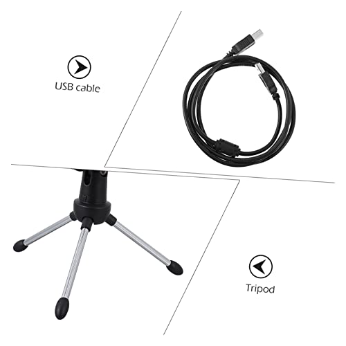 Microphone à condensateur USB clair et net avec support stable pour streaming