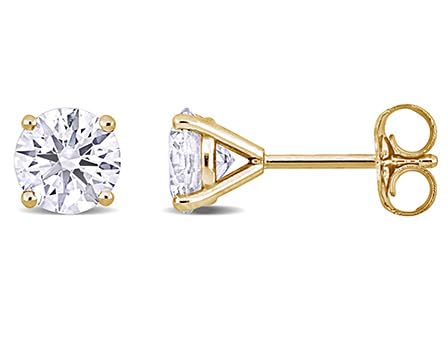 Image of Lab-Grown Diamond Stud Earrings With Unique laser engraved Diamond ID, Set In Platinum, White Gold or Yellow Gold - D Color, VVS2 Clarity, IGI Certified Lab-Grown Diamonds - Available in 1 to 5 CTTW