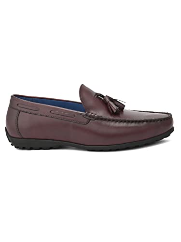 Image of San Frissco Genuine Italian Leather Loafers Casual Slip-on Textured and Patterned Outsole Cushioned Footbed /Comfortable Fashionable Stylish Flexible for Men AM SFL 15408