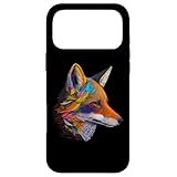 キツネ カラフル 動物 キツネ モチーフ アート キツネ スマホケース iPhone 17 Pro Max 用