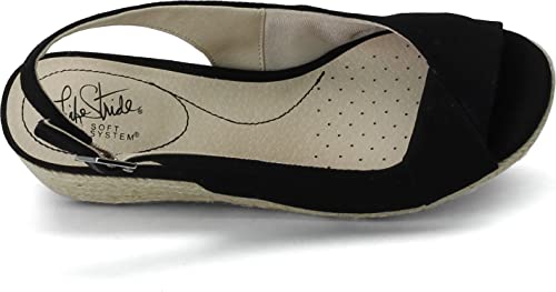 Lifestride Women's Socialite Espadrille Wedge Sandal, Black, 9 M Us #TOP4